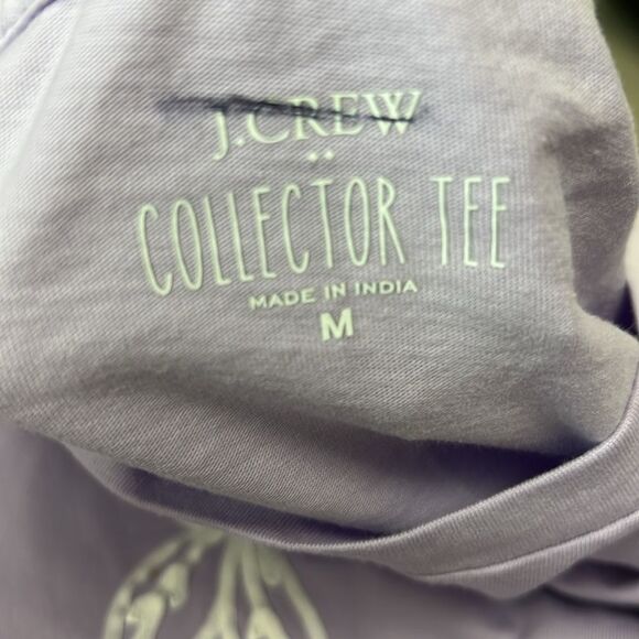 J. Crew Factory Cg033 Purple Embroidered flower graphic tee size M. NWT - Picture 9 of 12
